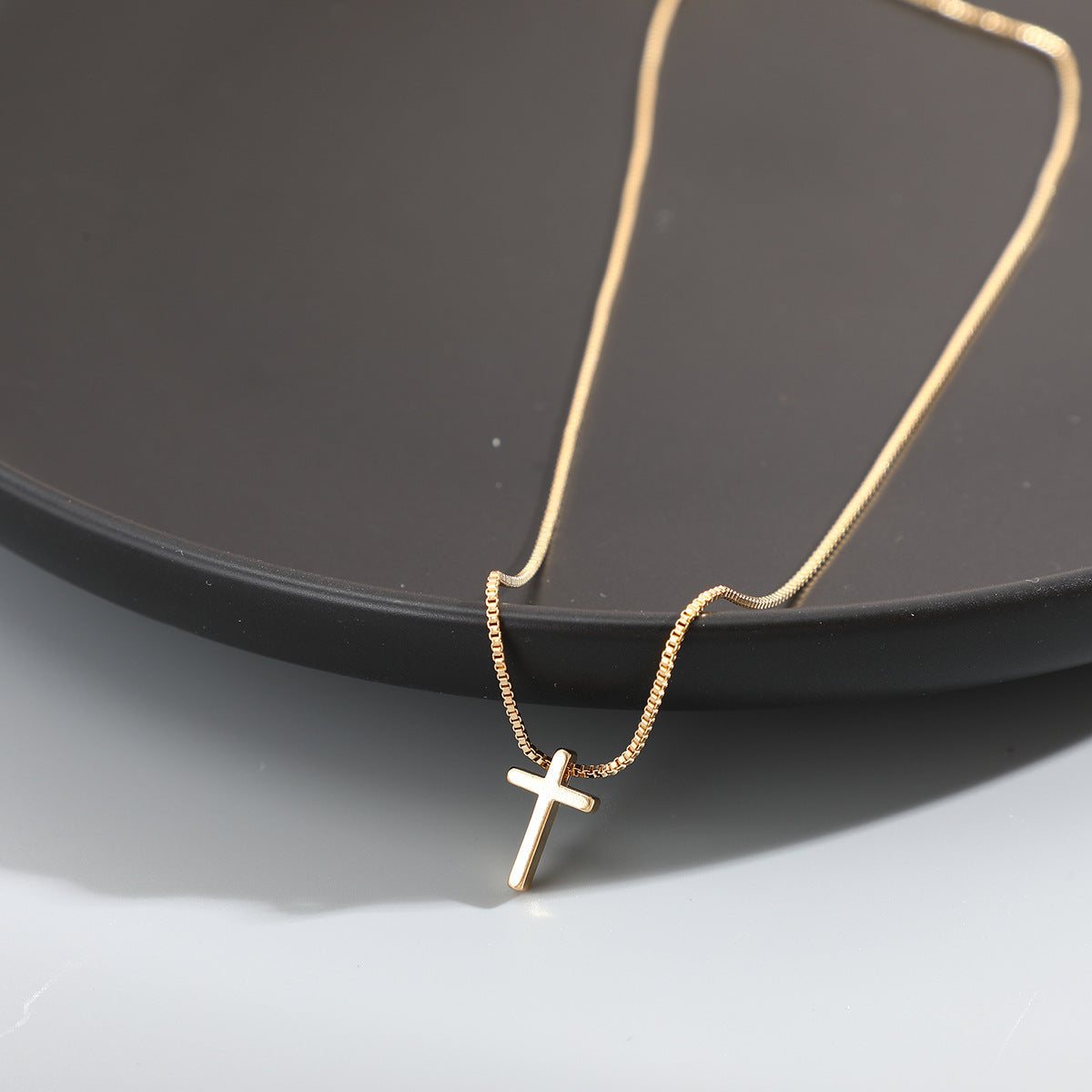 Gold And Silver Christian Cross Necklace, Dainty Choker