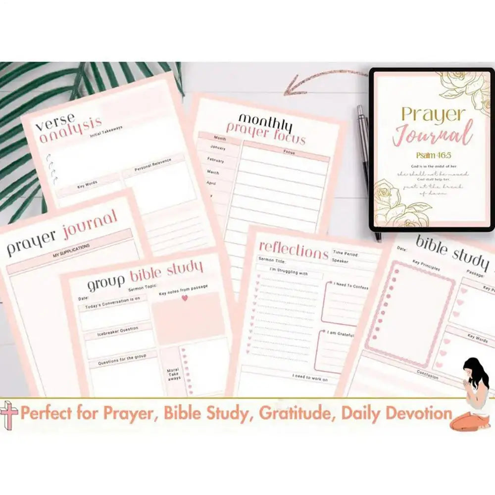 Daily Prayer Journal Christian Notebook For Women Spiral Organizers Planners Daily Guided Devotional Journaling Bible Study