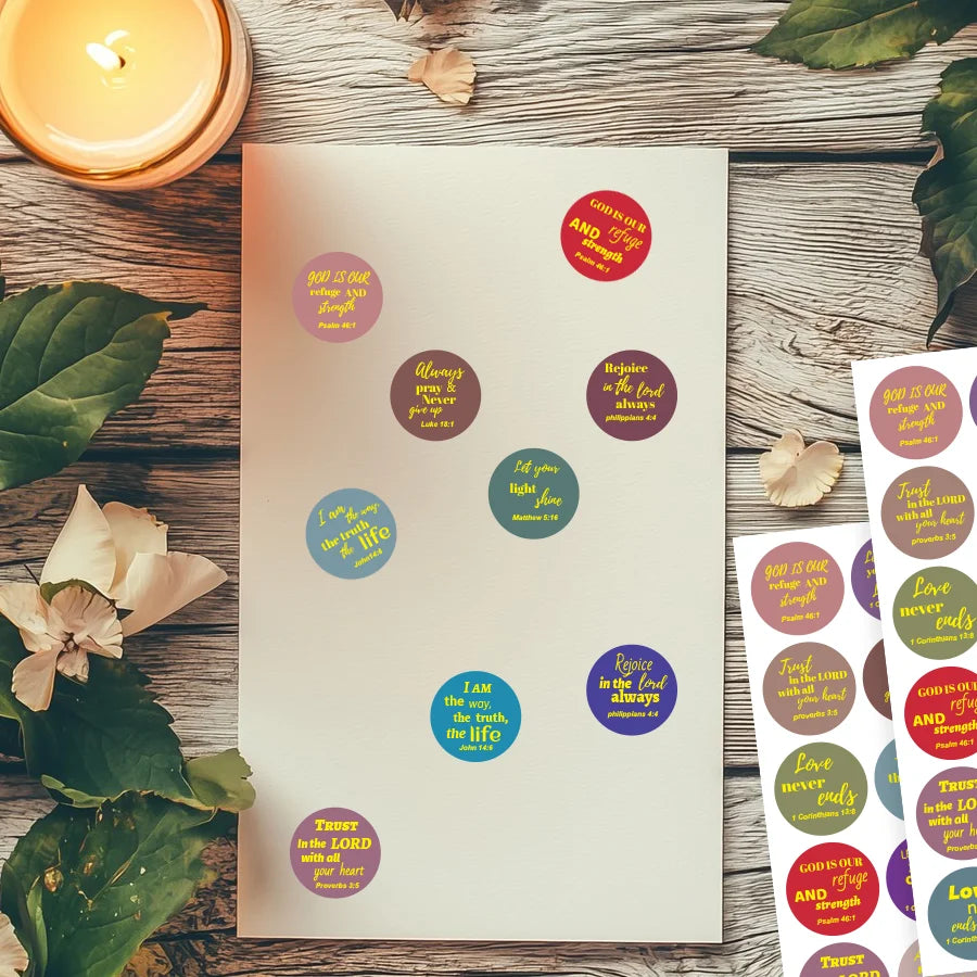 240 Pcs Jesus Faith Stickers 12 Styles Bible Verse Gold Foil Stickers Christian Christmas Religious Inspirational Scripture