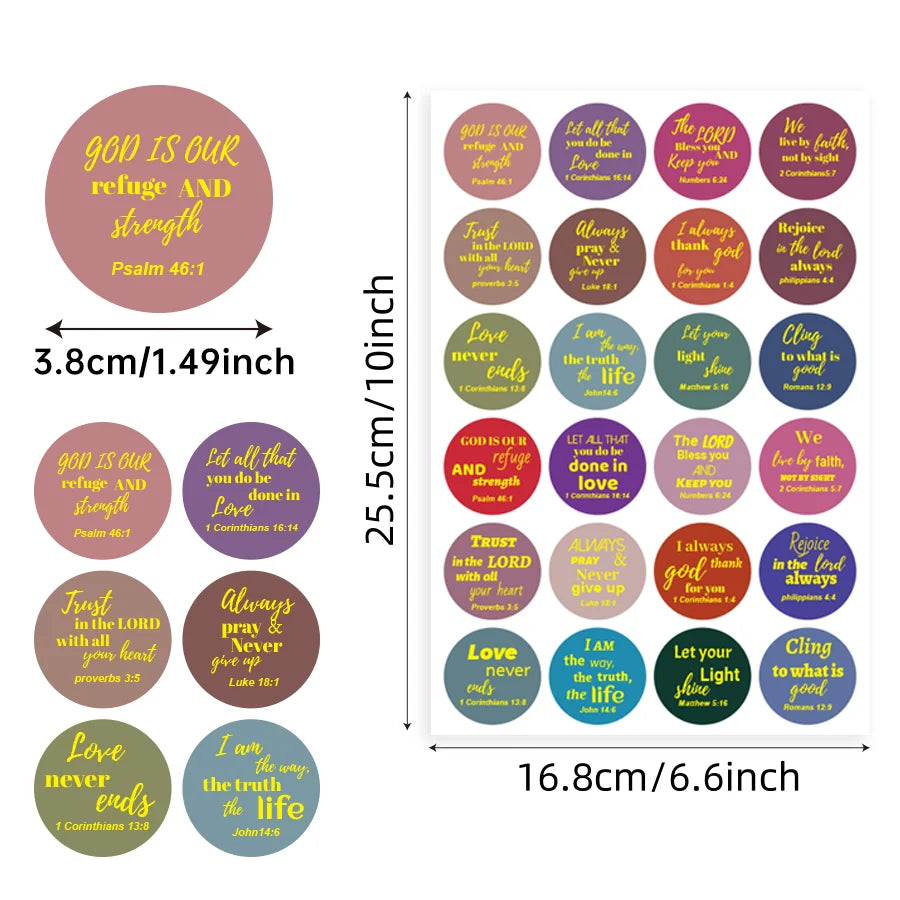 240 Pcs Jesus Faith Stickers 12 Styles Bible Verse Gold Foil Stickers Christian Christmas Religious Inspirational Scripture