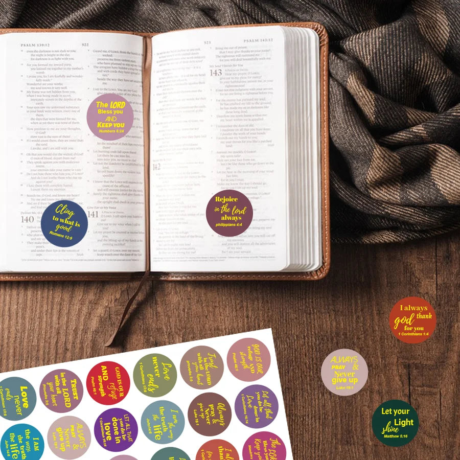 240 Pcs Jesus Faith Stickers 12 Styles Bible Verse Gold Foil Stickers Christian Christmas Religious Inspirational Scripture