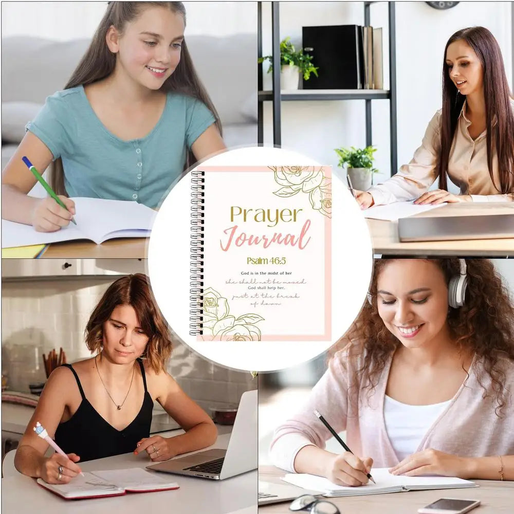 Daily Prayer Journal Christian Notebook For Women Spiral Organizers Planners Daily Guided Devotional Journaling Bible Study
